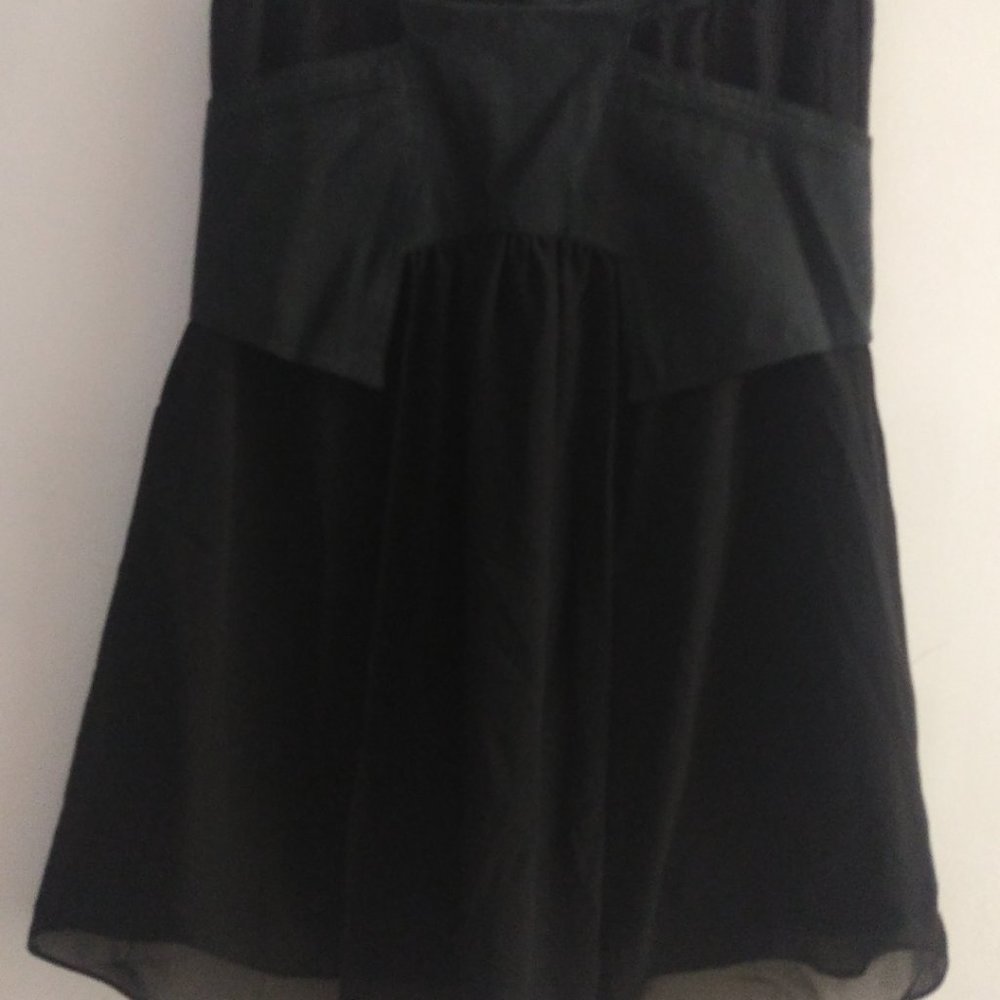 Black Skirt with Two Leatherette Pockets - Picture 3 of 8